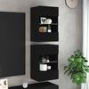 vidaXL Wall Cabinets with LED Lights for TV 2 pcs Black 40x30x60.5 cm