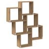 vidaXL Wall Cube Shelf Artisan Oak 78x15x93 cm Engineered Wood