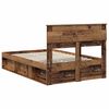vidaXL Bed Frame with Headboard Old Wood 120 x 190 cm Solid Pine Wood