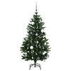 vidaXL Artificial Hinged Christmas Tree 150 LEDs & Ball Set 120 cm