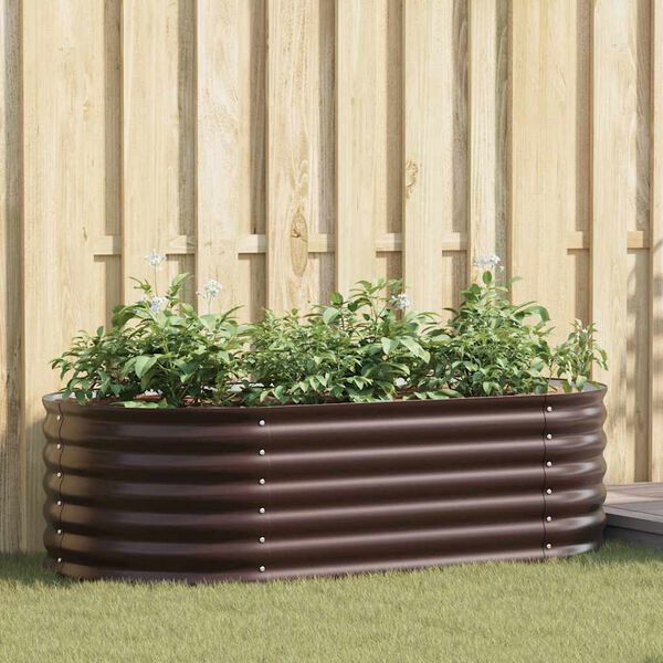 vidaXL Garden Raised Bed Brown 160 x 80 x 44 cm Steel