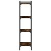 vidaXL Bookcase 4-Tier Smoked Oak 40x30x120 cm Engineered Wood