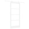 vidaXL Sliding Door ORKDAL White 93 x 211 cm Solid Pine Wood and Glass