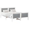vidaXL Bed Frame with Headboard Light Grey 140 x 190 cm Fabric