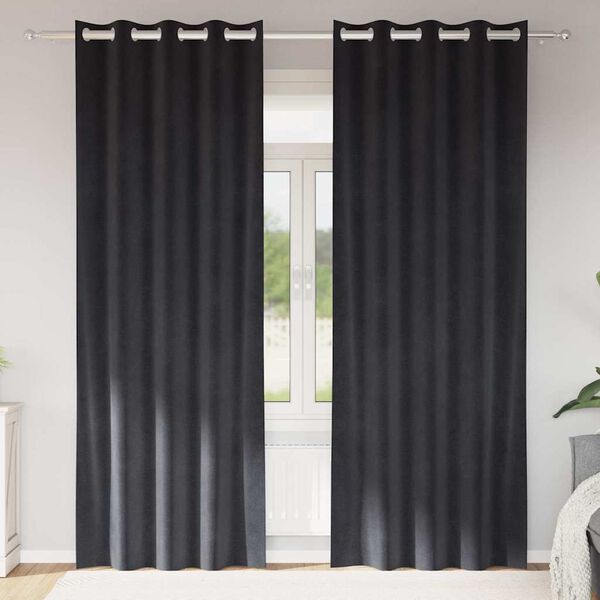 vidaXL Blackout Curtains 2 pcs Dark Grey 140 x 245 cm Velvet