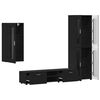vidaXL TV Cabinet Set with Drawer FLORIN Black Engineered Wood