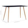vidaXL Dining Table Black and Oak 120x60x74 cm MDF