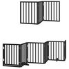 vidaXL Dog Gate with Door Foldable 9 Panels Black 450 cm Poplar Wood