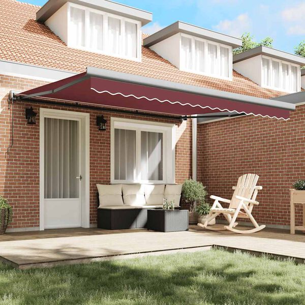 vidaXL Automatic Retractable Awning Burgundy 400x300 cm