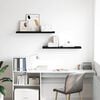 vidaXL Floating Wall Shelves 2 pcs Black 90x23.5x3.8 cm MDF