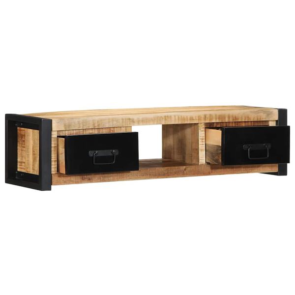 vidaXL TV Cabinet 100x30x25 cm Solid Rough Wood Mango