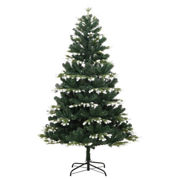 vidaXL Artificial Hinged Christmas Tree with Flocked Snow 240 cm