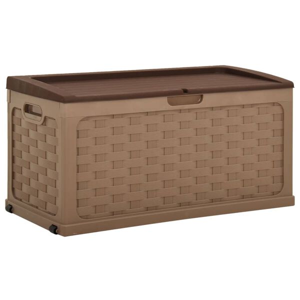 vidaXL Garden Storage Box 335 L Mocha-Chocolate PP Rattan