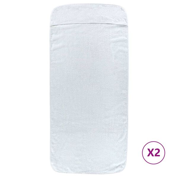 vidaXL Beach Towels 2 pcs White 75x200 cm Fabric 400 GSM