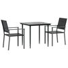 vidaXL 3 Piece Garden Dining Set Poly Rattan and Steel