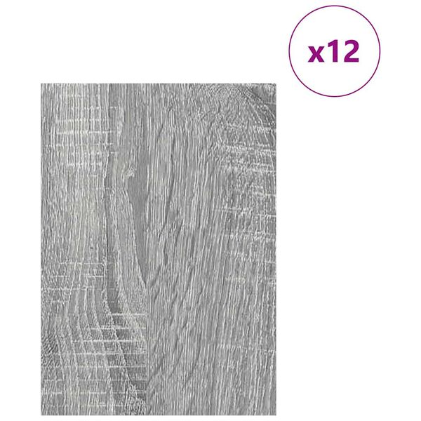 vidaXL Decor Panels 12 pcs Grey Sonoma 21 x 30 x 0.27 cm