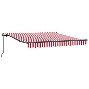 vidaXL Retractable Awning Red and White 300 x 250 cm