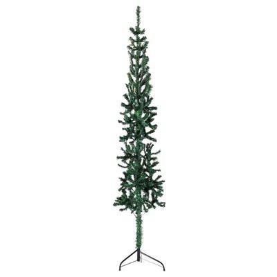 vidaXL Slim Artificial Half Christmas Tree with Stand Green 150 cm