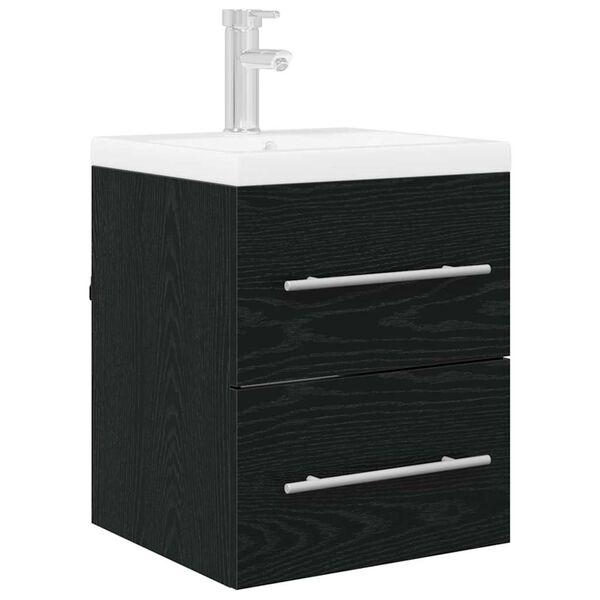 vidaXL Sink cabinet Black Oak 38.5 x 41 x 48 cm Engineered Wood