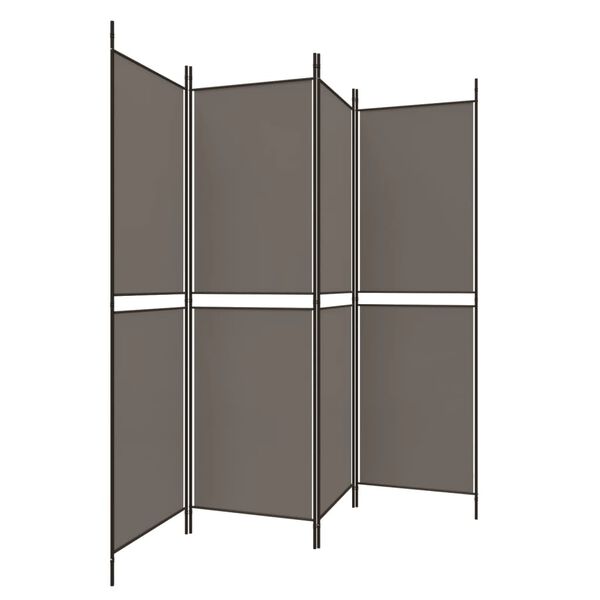 vidaXL 4-Panel Room Divider Anthracite 200x220 cm Fabric