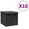 vidaXL Storage Box | Set of 10 | Black | Non-woven fabric | Medium | Foldable