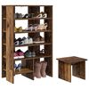 vidaXL Shoe Cabinet with Shelf 2 pcs Old Wood Engineered Wood