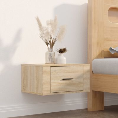 vidaXL Wall-mounted Bedside Cabinet Sonoma Oak 50x36x25 cm
