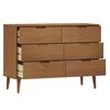 vidaXL Drawer Cabinet MOLDE Brown 113x40x80 cm Solid Wood Pine