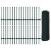 vidaXL Fence with Post Green 0.6 x 100 m Steel and PVC