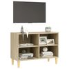 vidaXL TV Cabinet with Solid Wood Legs Sonoma Oak 69.5x30x50 cm