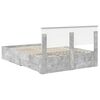 vidaXL Bed Frame Concrete Grey 140 x 190 cm Engineered Wood