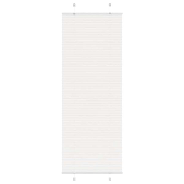 vidaXL Pleated Blind White 70x200 cm Fabric Width 69.4 cm Polyester