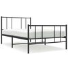 vidaXL Metal Bed Frame without Mattress with Footboard Black 100x190cm