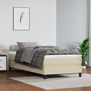vidaXL Pocket Spring Bed Mattress Medium Cream 90x190x20 cm Faux Leather