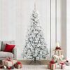 vidaXL Artificial Hinged Christmas Tree White 210 cm PE and PVC