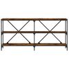 vidaXL Console Table Smoked Oak 160x30x75 cm Engineered Wood and Iron