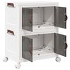 vidaXL Stackable Storage Box with Wheels 2-Tier 28 L 48.5x29.5x59.5 cm