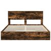 vidaXL Storage Bed with Drawer Smoked Oak 160 x 200 cm Engineered Wood