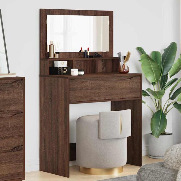 vidaXL Bedroom Dressing Tables Brown Oak 80 x 39.6 x 135 cm