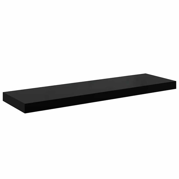 vidaXL Floating Wall Shelf High Gloss Black 80x23.5x3.8 cm MDF