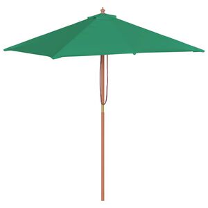 vidaXL Garden Parasol | Green | Fabric, Laminated bamboo, Hardwood | 150x200 cm