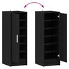 vidaXL Shoe Cabinet Black Oak 32 x 35 x 92 cm Engineered Wood