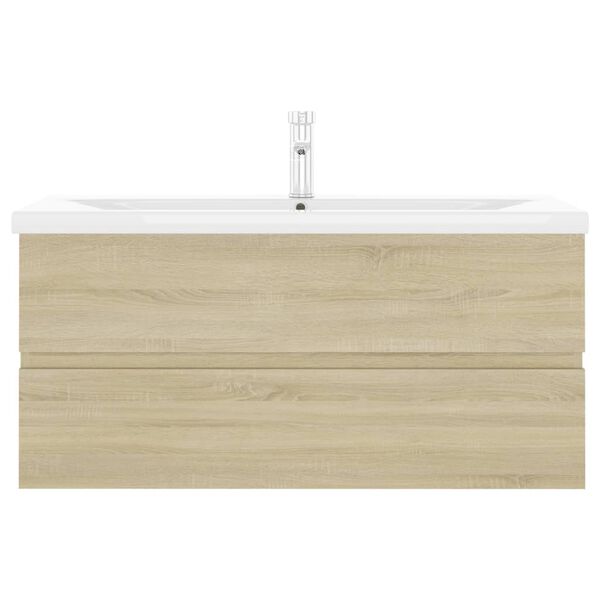 vidaXL Sink Cabinet with Built-in Basin Sonoma Oak Engineered Wood