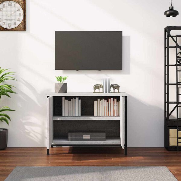 vidaXL TV Cabinet with Doors Grey Sonoma 60x35x45 cm Engineered Wood