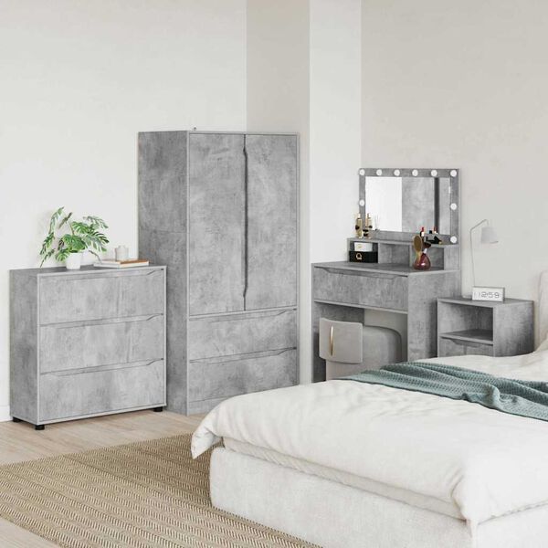 vidaXL Storage Cabinet Concrete Grey 80 x 31 x 81 cm Engineered Wood