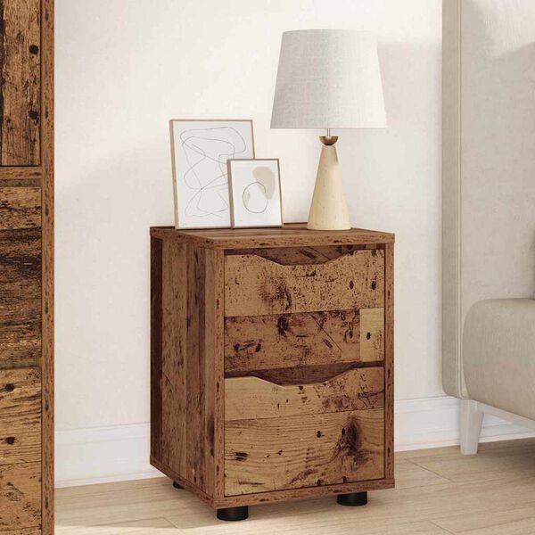 vidaXL Bedside Table Old Wood 30.5 x 30 x 43 cm Engineered Wood