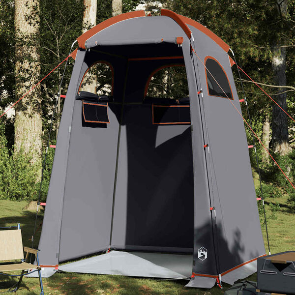 vidaXL Shower Tent Grey and Orange Waterproof