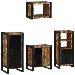 vidaXL Bathroom Furniture Set 4 pcs Multicolour and Black