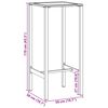 vidaXL Bar Table Black 50x50x110 cm Powder-coated Steel