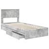 vidaXL Storage Bed Concrete Grey 90 x 200 cm Engineered Wood